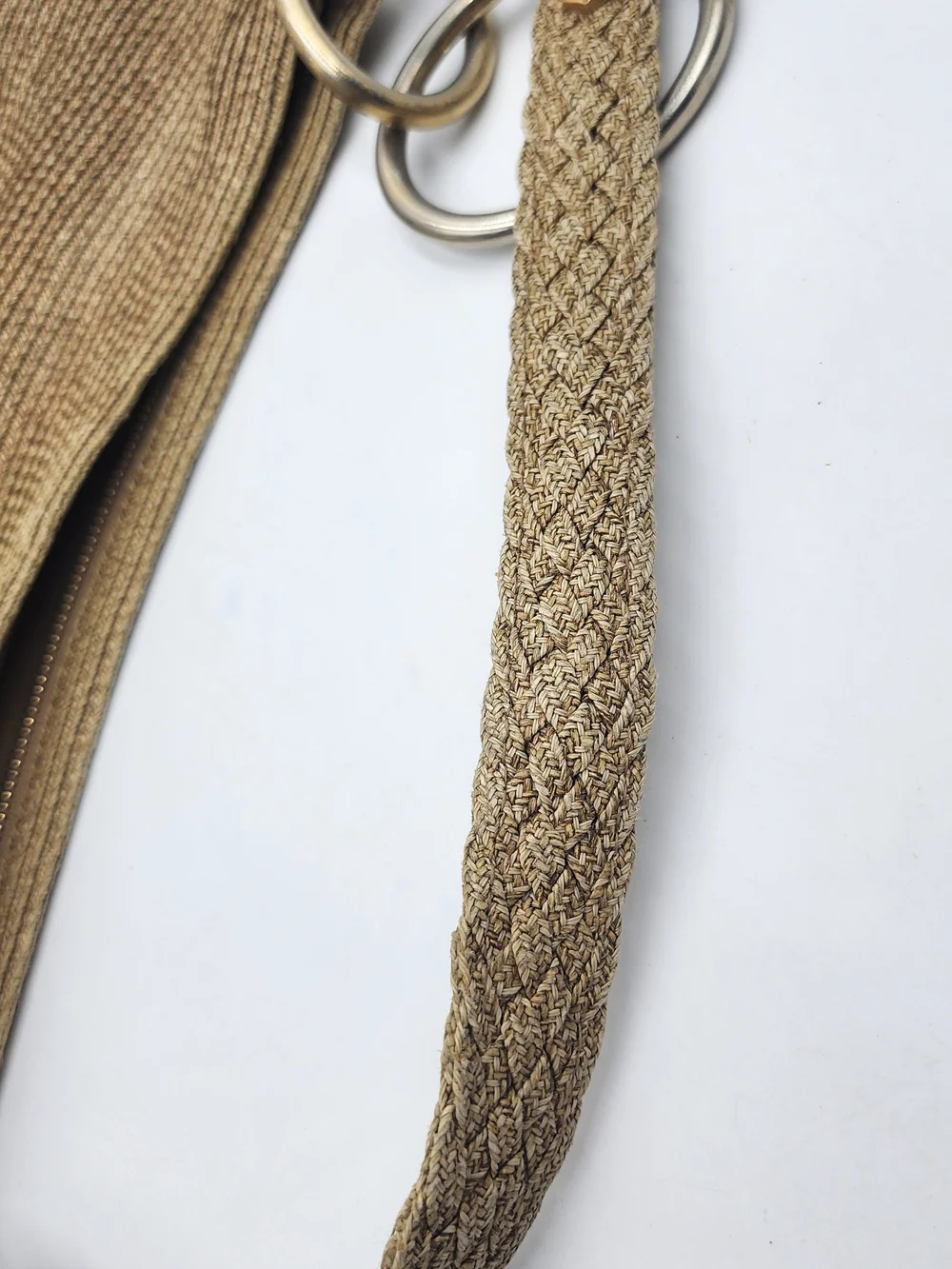 ERIC JAVTIS Light Brown Woven Straw Squishee Hobo Shoulder Bag